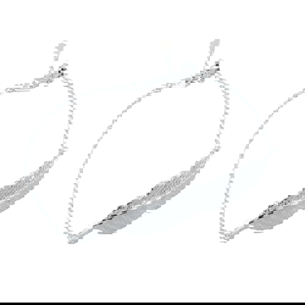 Large Sterling Silver Feather Slider Bracelet - Reeves & Reeves
