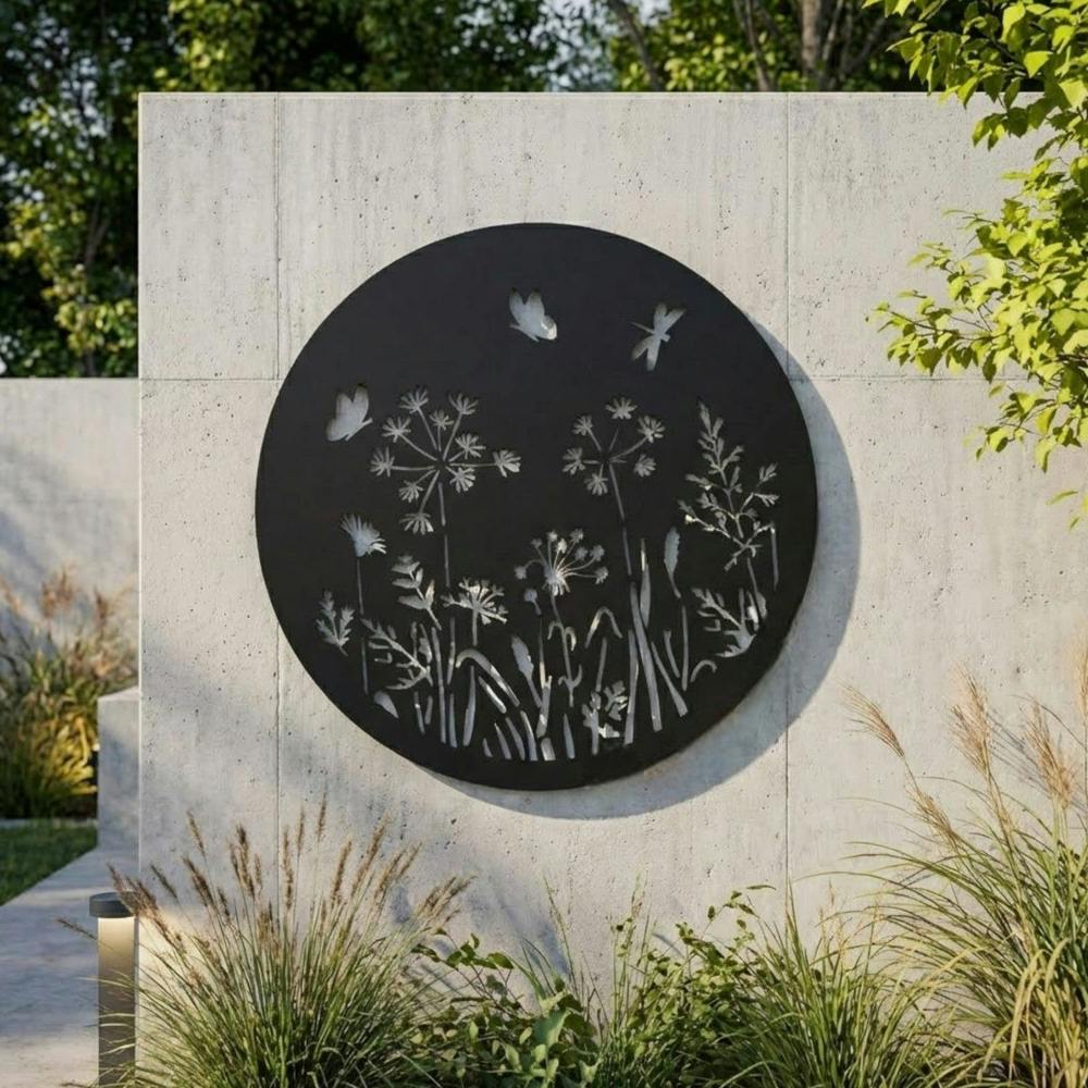 Garden Greatness Solar Light Butterfly Dandelion Wall Art Decor