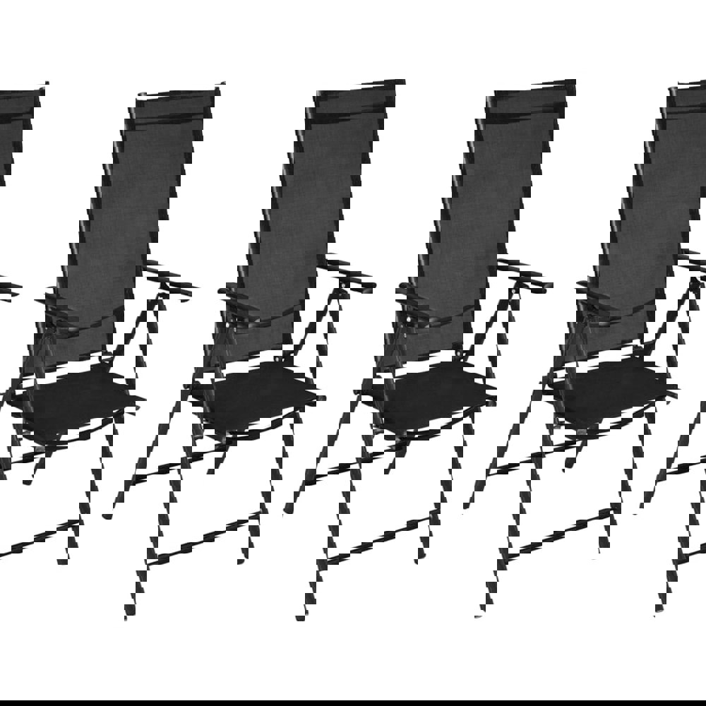 Berkfield Folding Garden Chairs 2 pcs Aluminium and Textilene Black