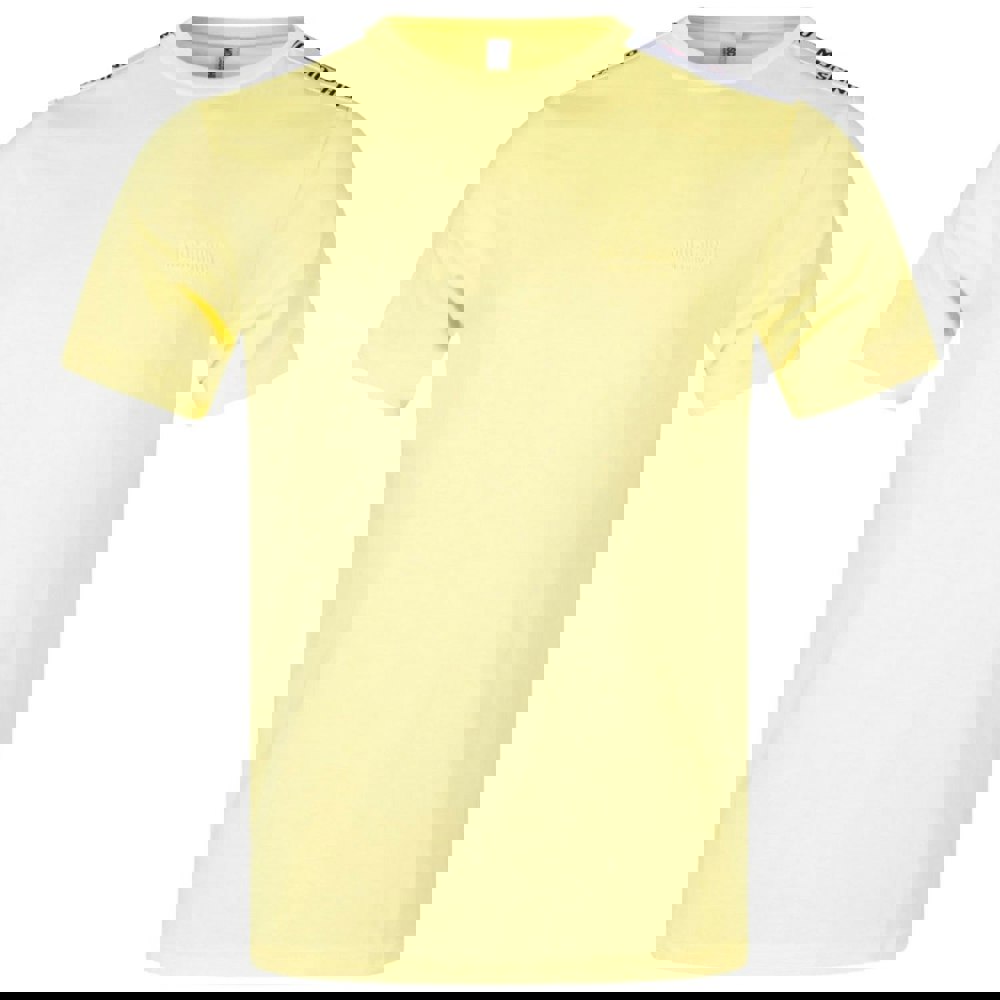 Moschino Taped Shoulder Logo Yellow T-Shirt XS