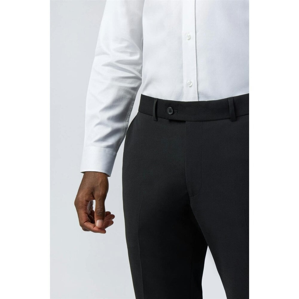 Alexandre Silver Alexandre Tailored Fit Black Wool Blend Stretch Trouser
