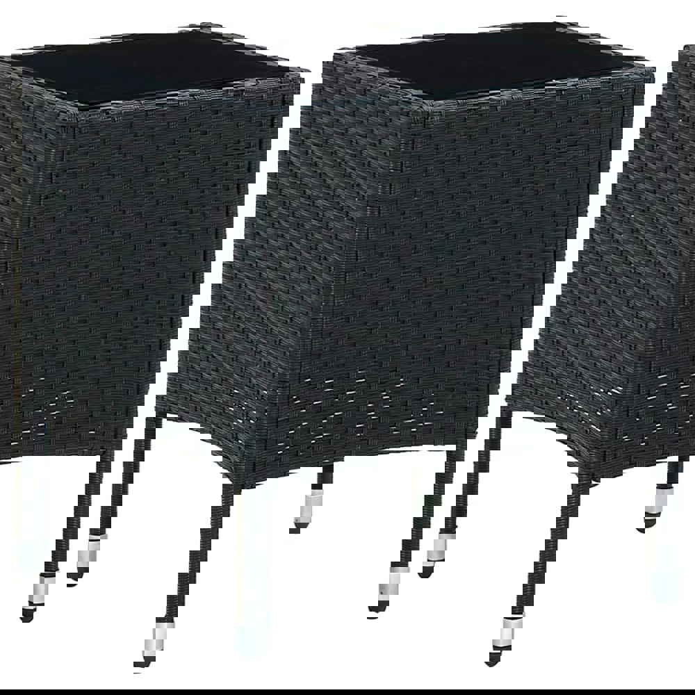 Berkfield Garden Table Black 40x40x45 cm Poly Rattan