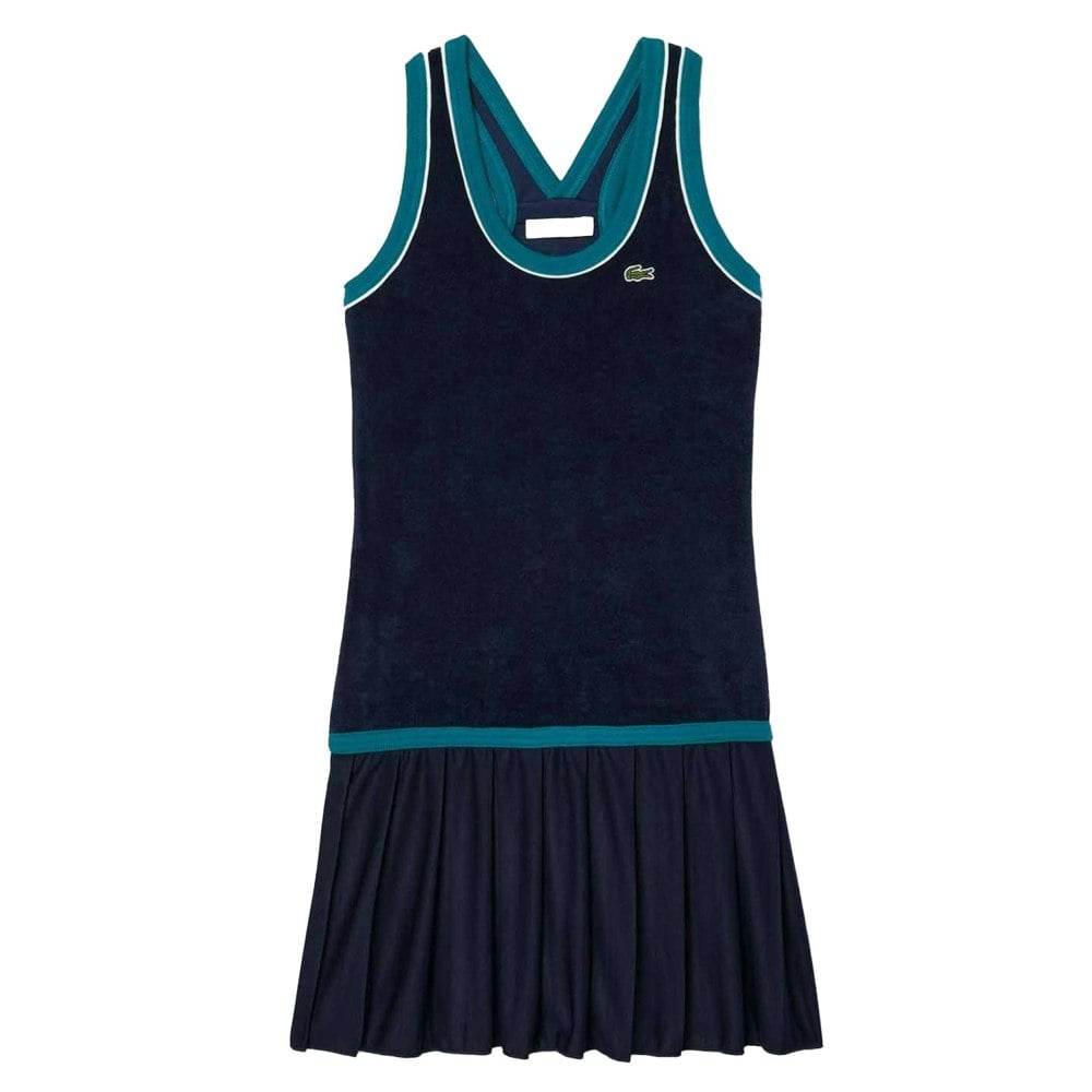 Lacoste Womens/Ladies French Terry Cross Back Slim Dress - Blue