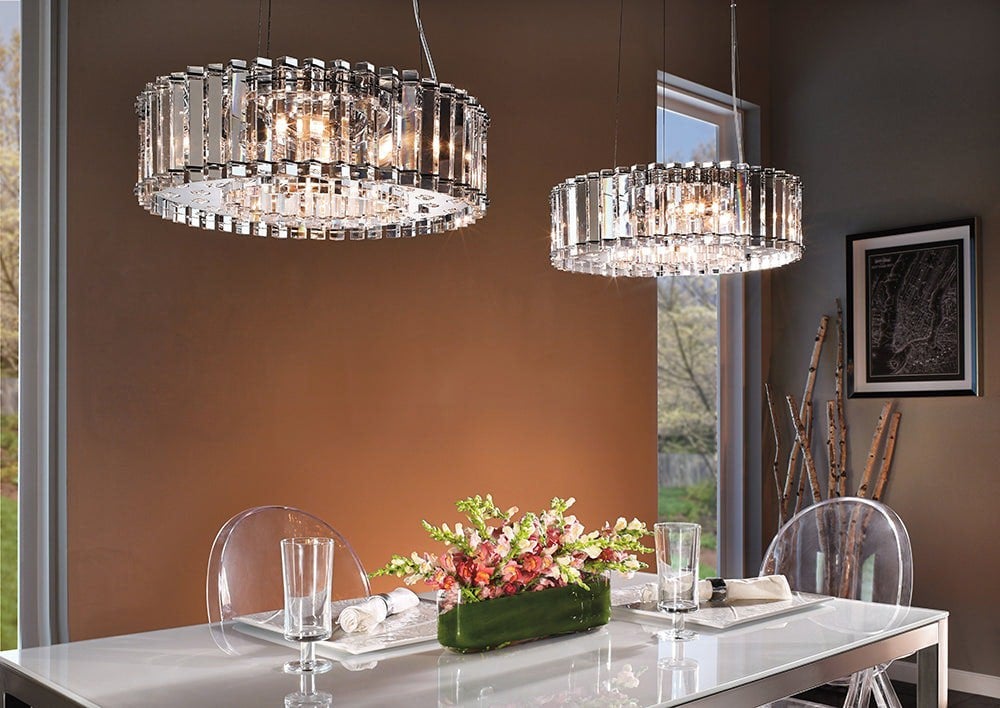 8 Bulb Chandelier Hanging Pendant LIght Chrome LED G9 3.5W Bulb Loops