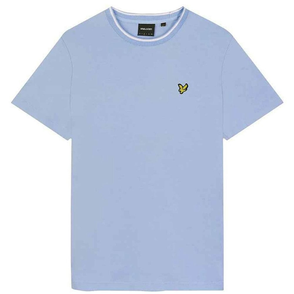 Lyle & Scott Tipped Collar Light Blue T-Shirt M