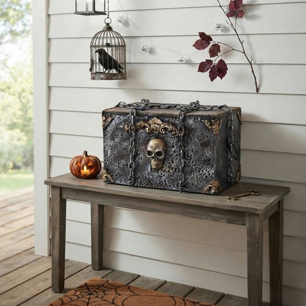Garden Greatness Spooky LED Animated Pirate Treasure Chest
