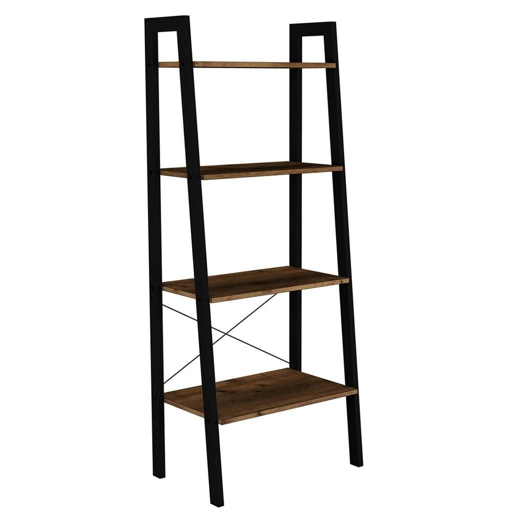 Wyld Haus Maynooth Industrial Wood and Metal 4 Shelf Ladder Shelving Unit