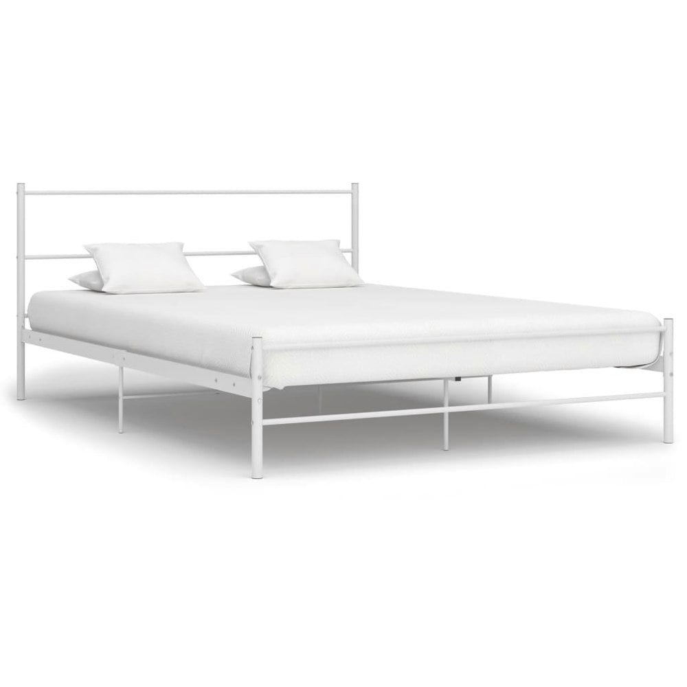 Berkfield Bed Frame White Metal 120x200 cm