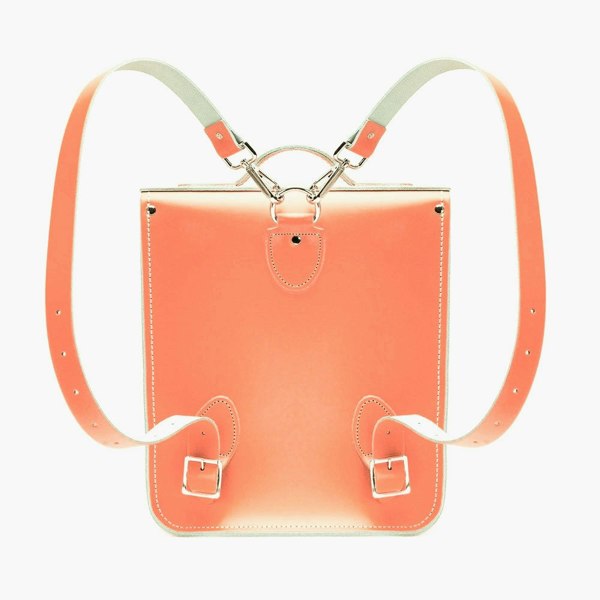 Zatchels Handmade Leather City Backpack - Coral