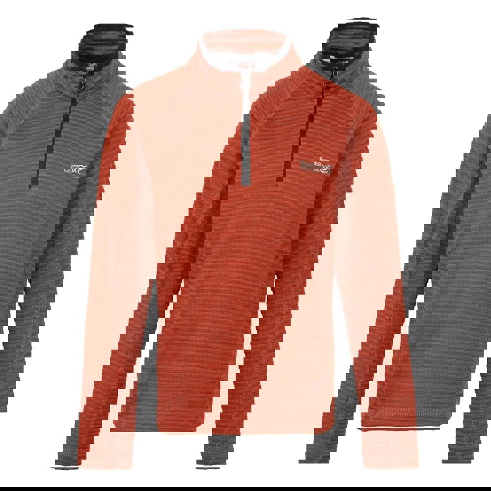 Regatta Childrens/Kids Berley Half Zip Long Sleeved Top - Red Ochre/Black