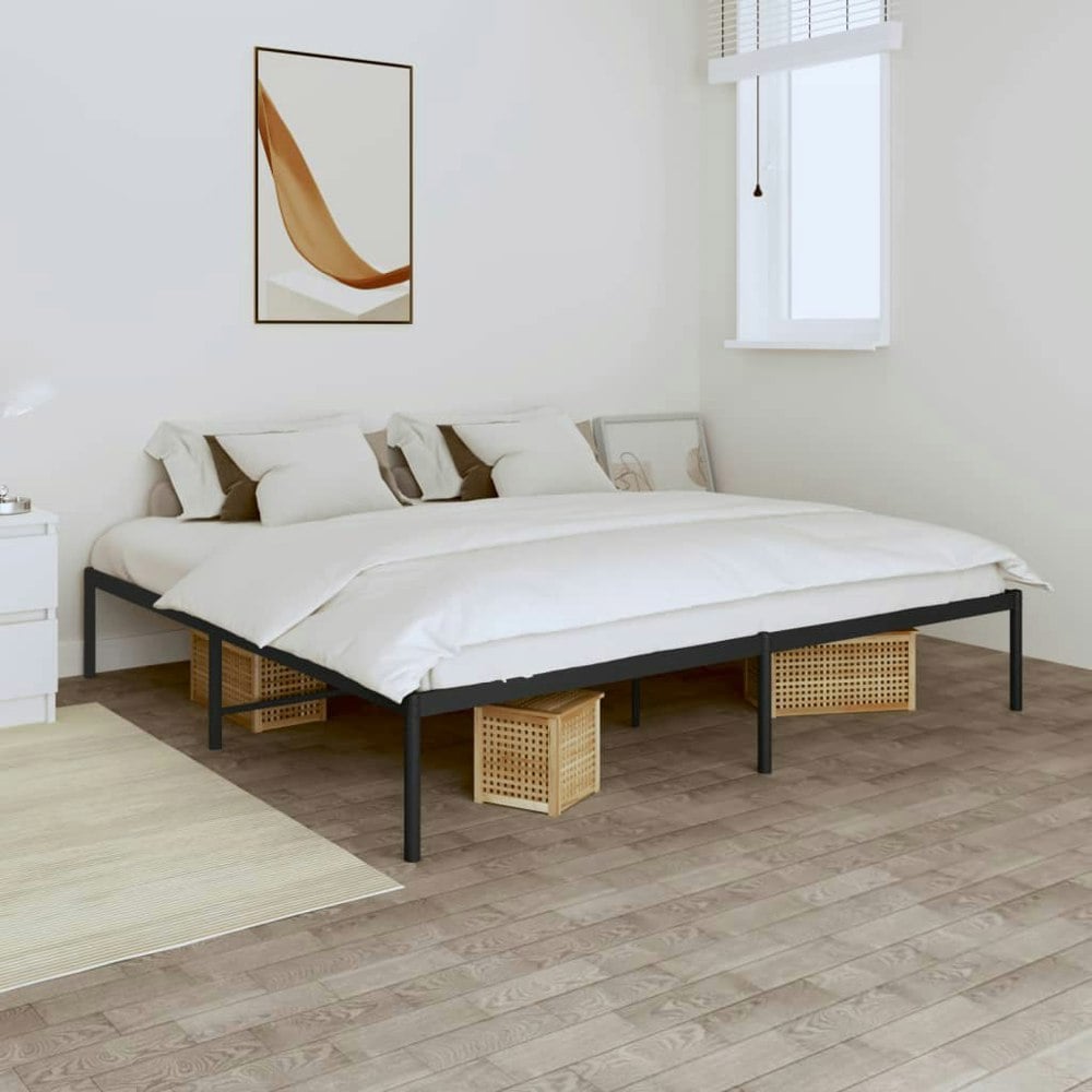 Berkfield Metal Bed Frame Black 180x200 cm 6FT Super King