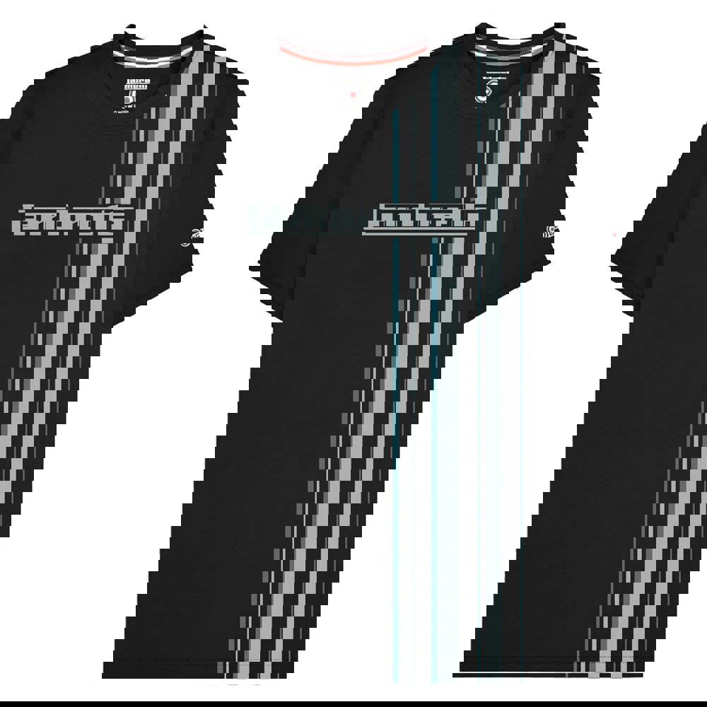 Lambretta Mens SS25 Racing Stripe T-Shirt - Black/Grey