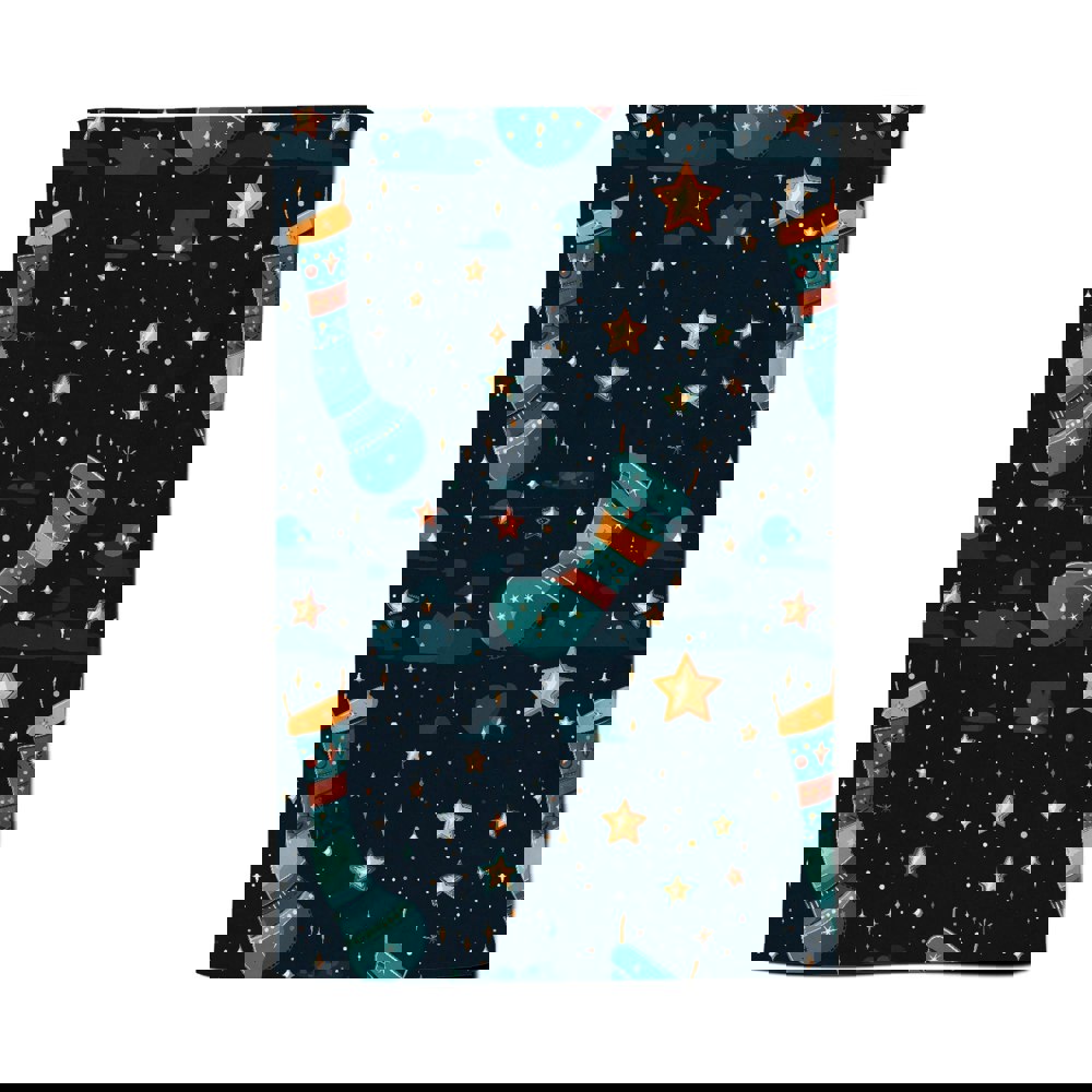 Warren Reed Christmas Stocking In A Starry Night Sky Tea Towel