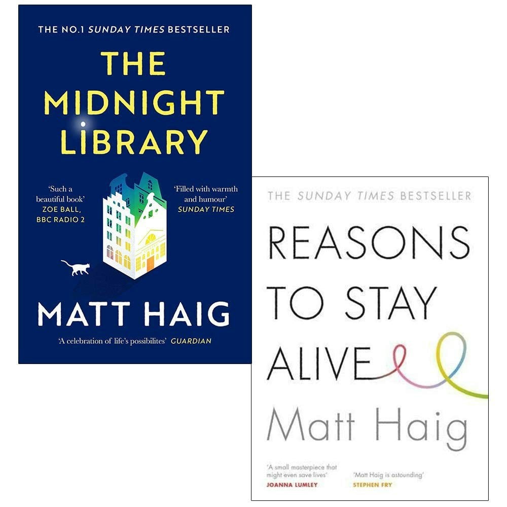 Canongate Books The Midnight Library & Reasons to Stay Alive By Matt Haig 2 Books Collection Set