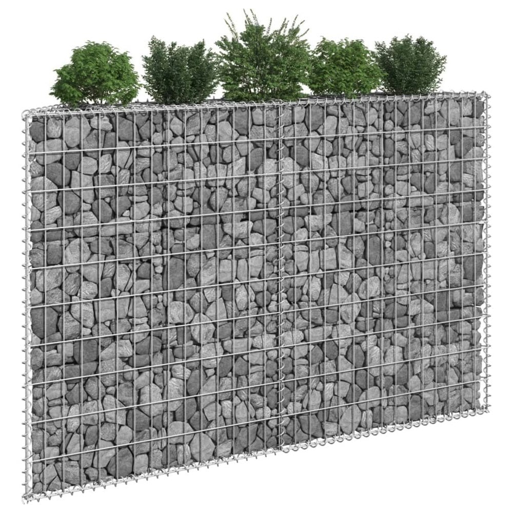 Berkfield Trapezium Gabion Raised Bed Galvanised Steel 150x20x100 cm