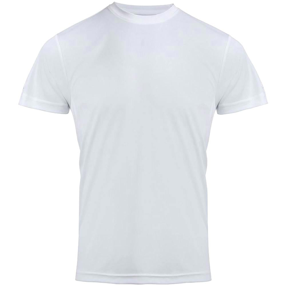 Premier Mens Chefs Coolchecker Short Sleeve T-Shirt - White - White