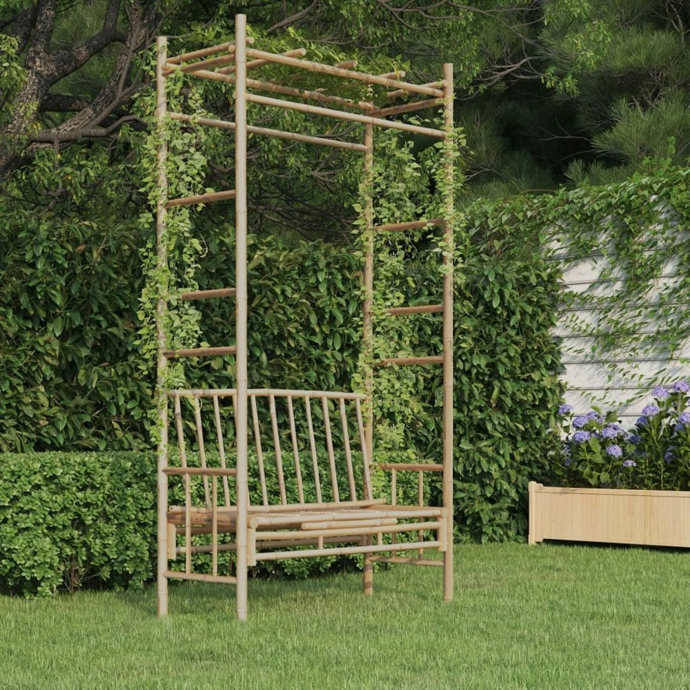 Berkfield Garden Bench with Pergola 116 cm Bamboo