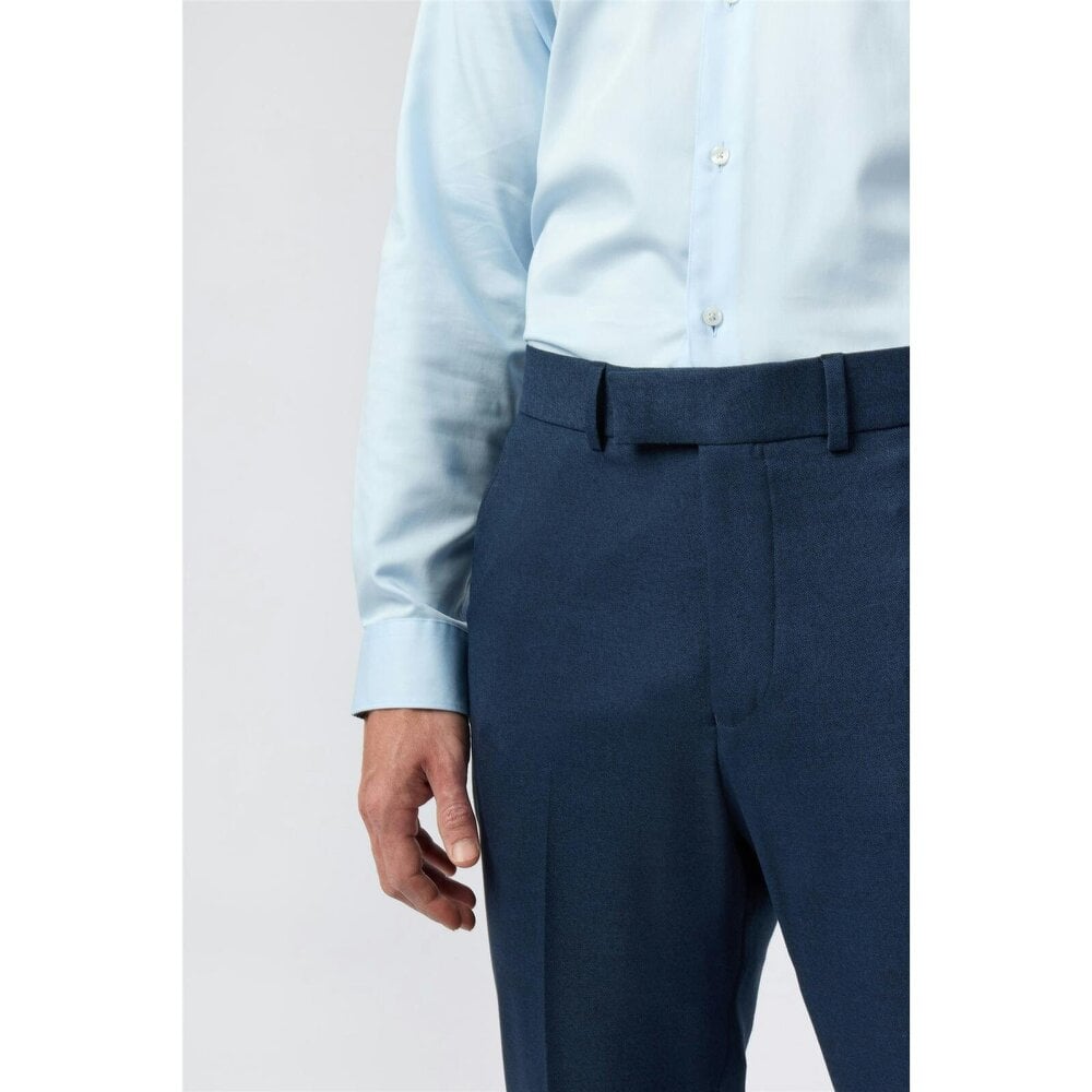 Antique Rogue Regular Fit Navy Texture Stretch Trousers