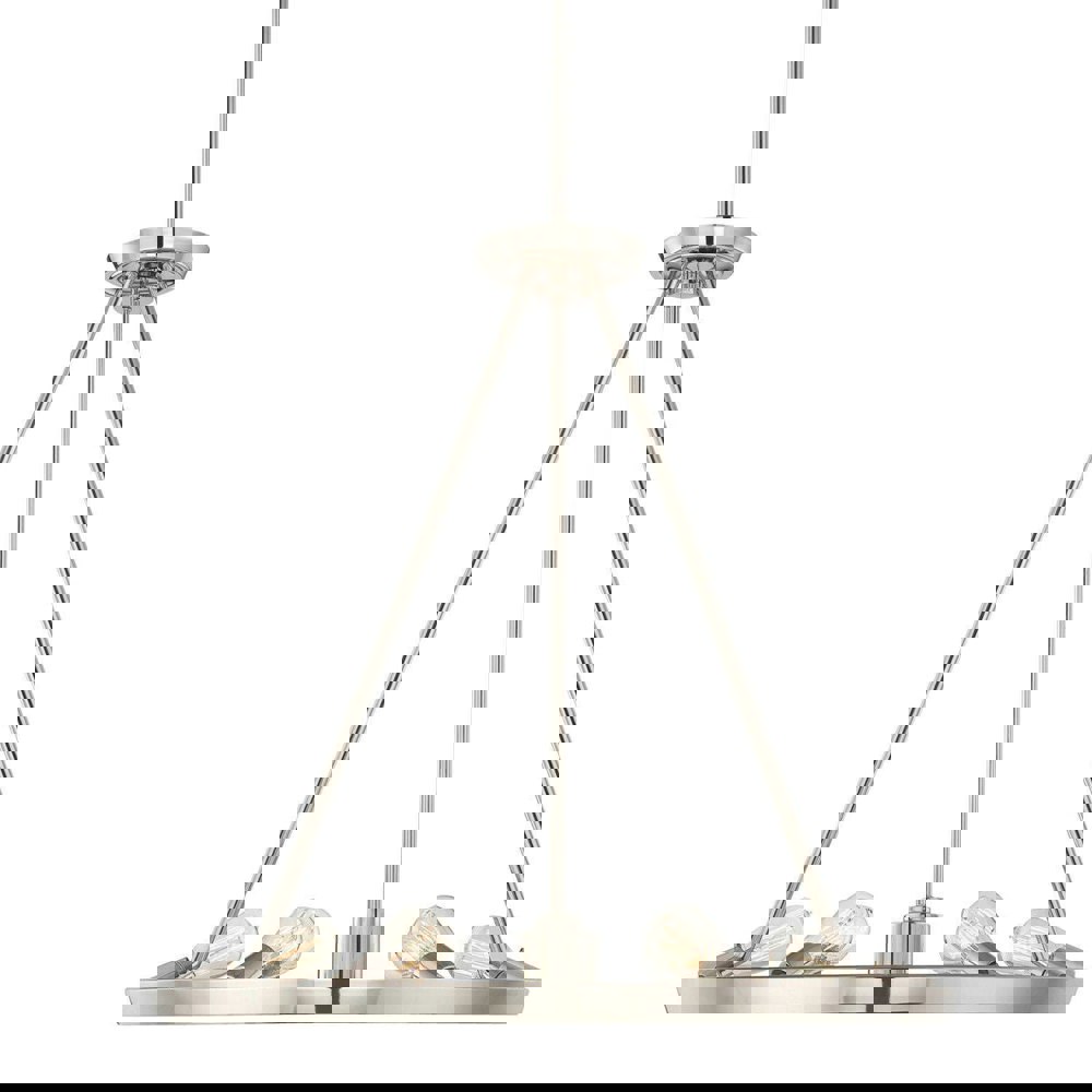 6 Bulb Chandelier Hanging Pendant LIght Imperial Silver LED GU10 60W Bulb Loops