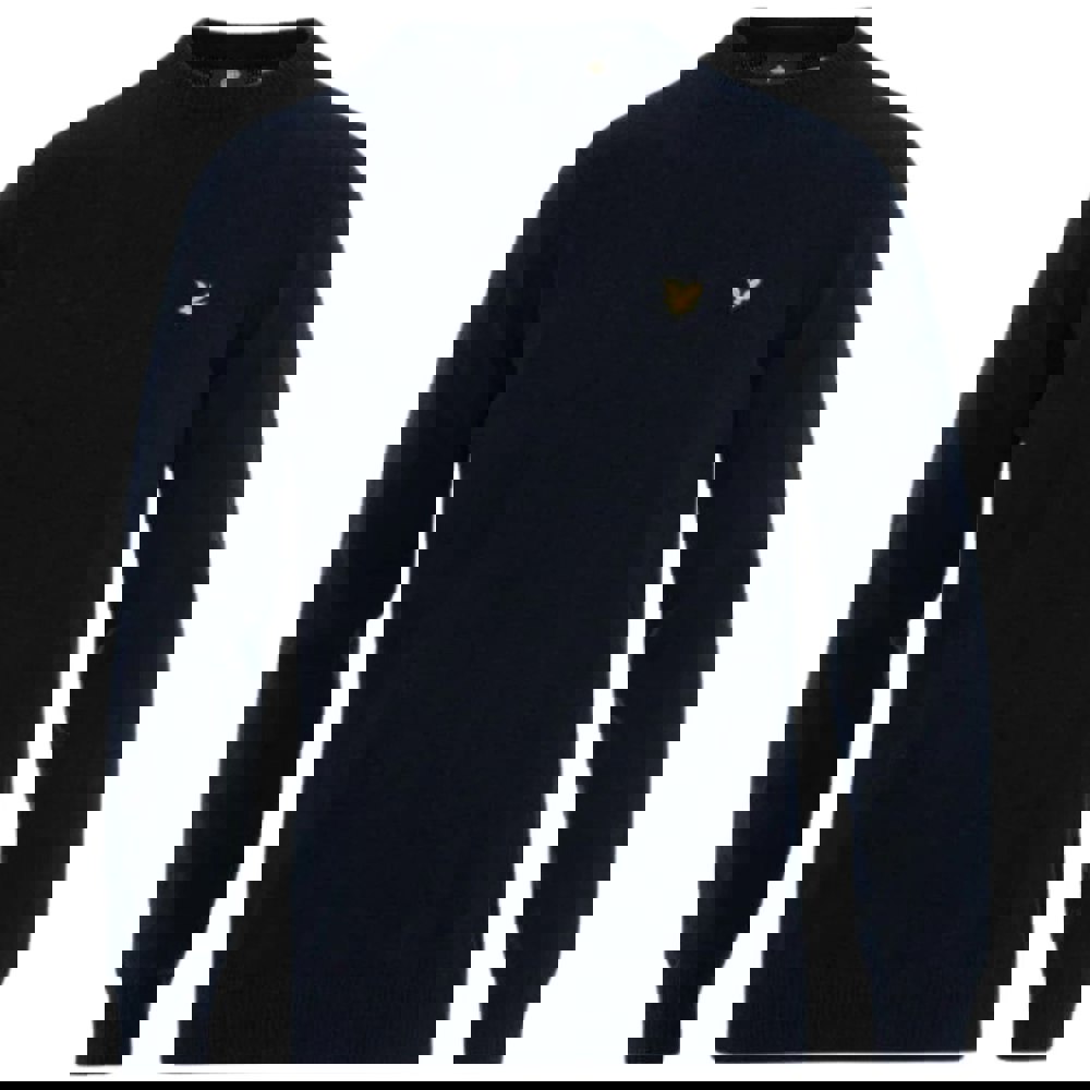 Lyle & Scott Lambswool Knitted Dark Navy Blue Sweater XS