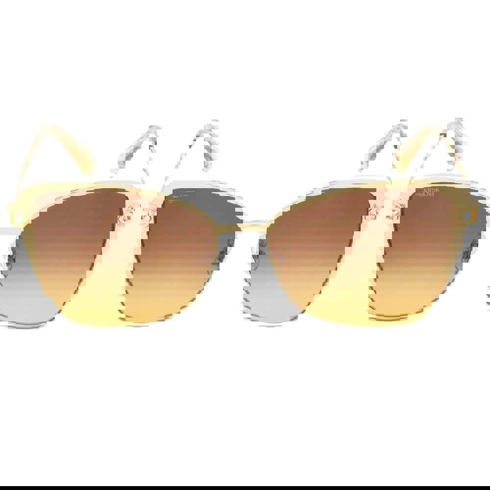 Swarovski Gradient Brown Lens Matte Deep Gold Sunglasses