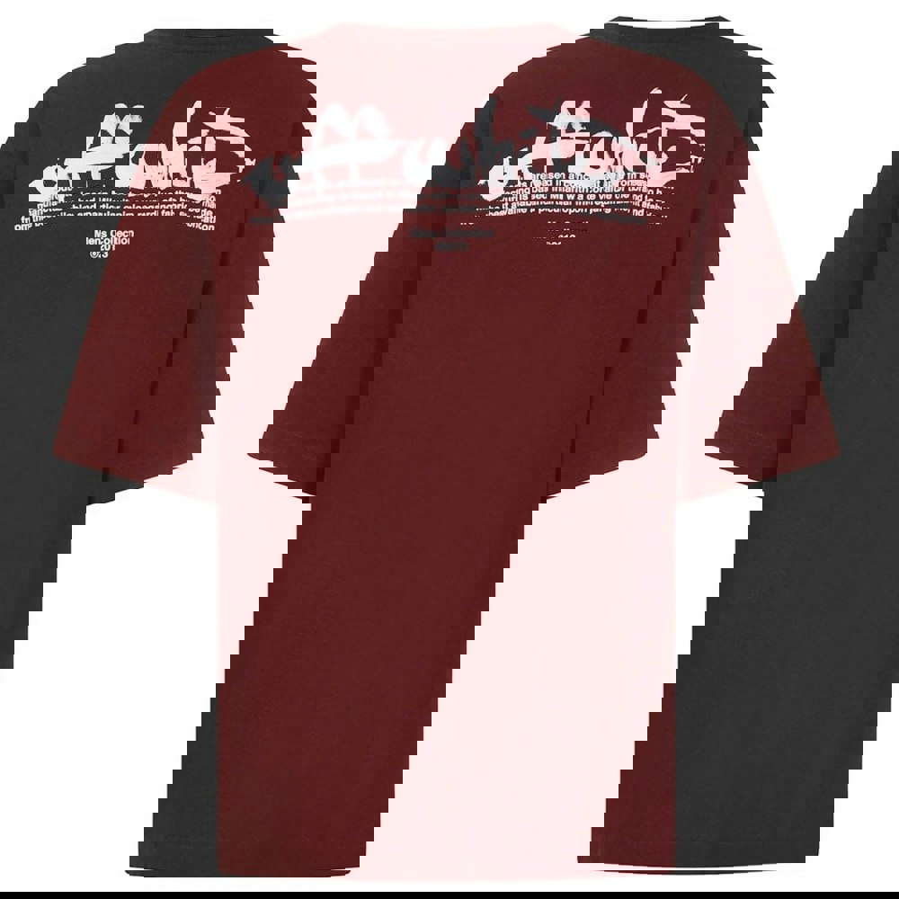 Off-White Skate Fit Paint Script Burgundy T-Shirt XS