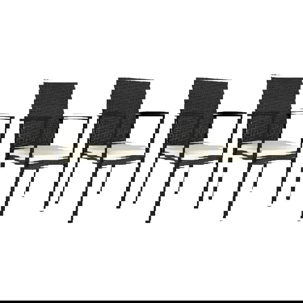 Berkfield Garden Dining Chairs 2 pcs Poly Rattan Black