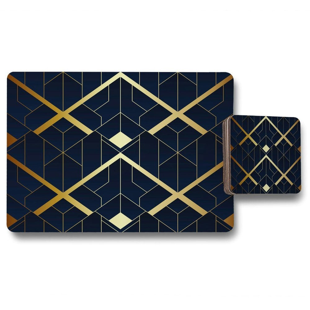 Benjamin Tate Design luxury gold art deco (Placemat & Coaster Set)