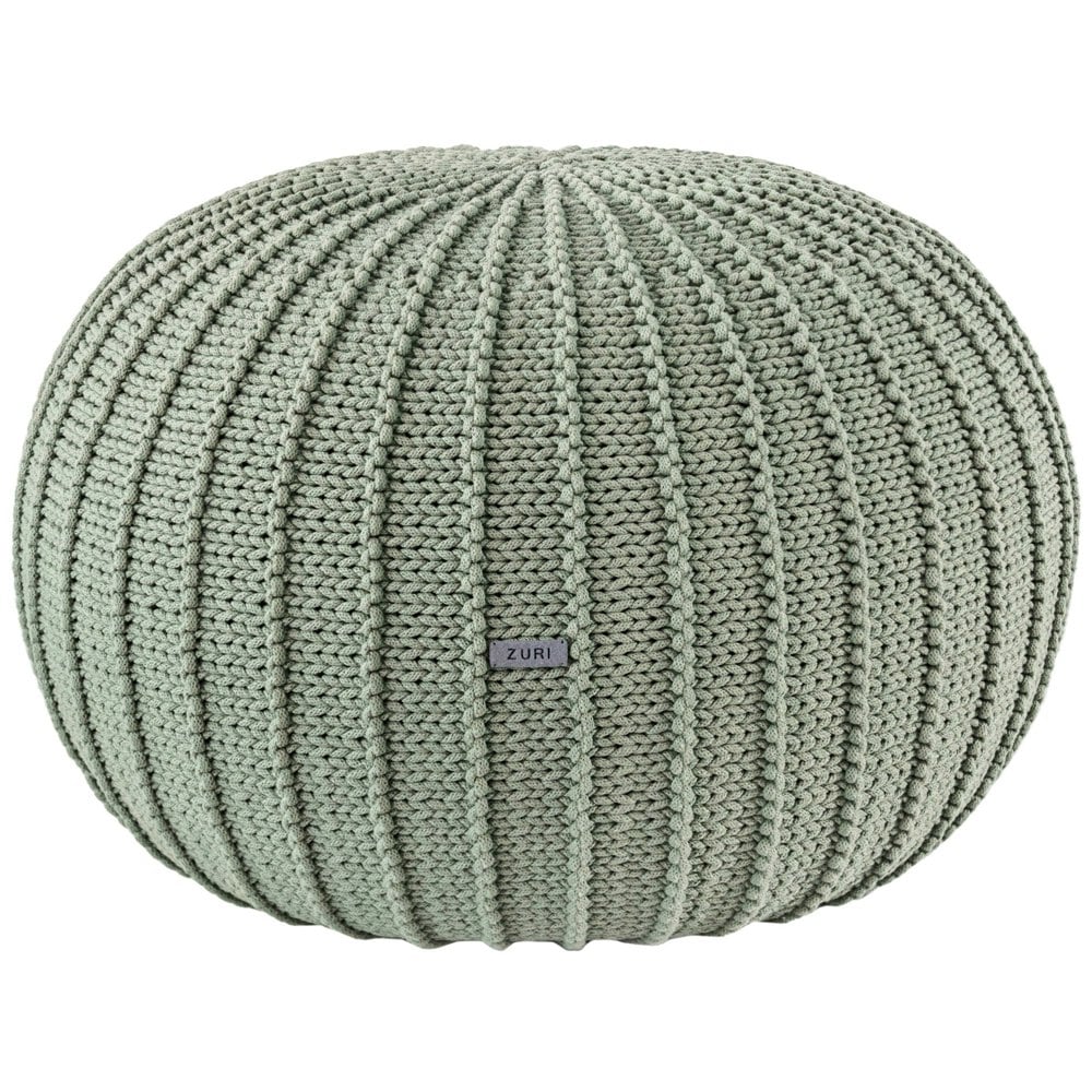 Zuri House Knitted pouffe, Large | LIGHT OLIVE