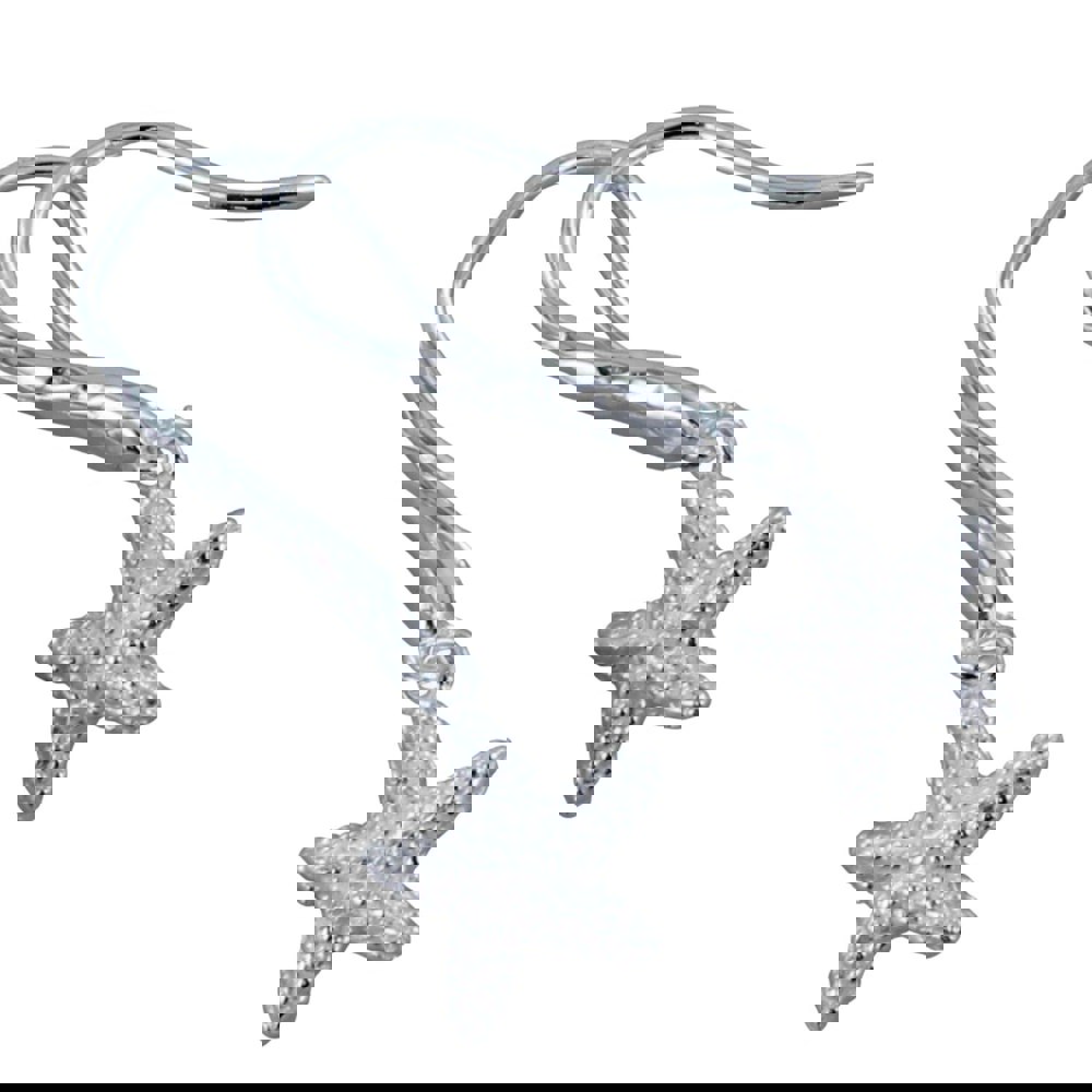 Sterling Silver Starfish Hook Earrings - Reeves & Reeves