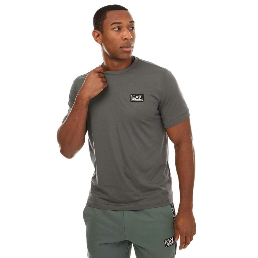 Emporio Armani Mens Series Logo Cotton T-Shirt - Grey