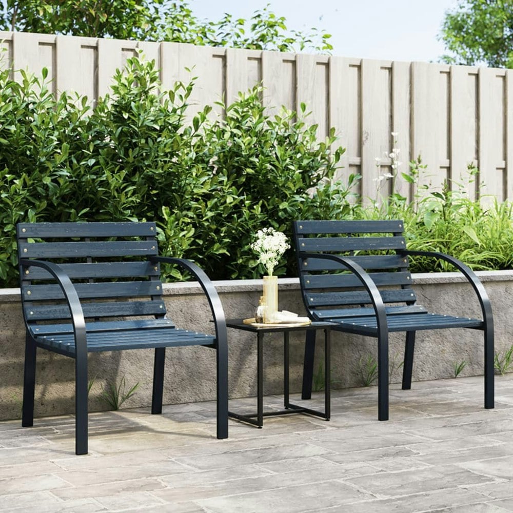 Berkfield Garden Chairs 2 pcs Grey Wood