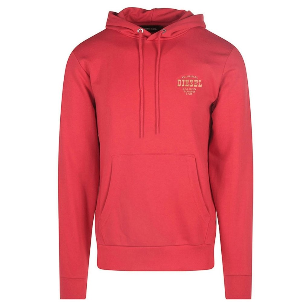 Diesel Saloon Sound Lab Logo Red Hoodie S