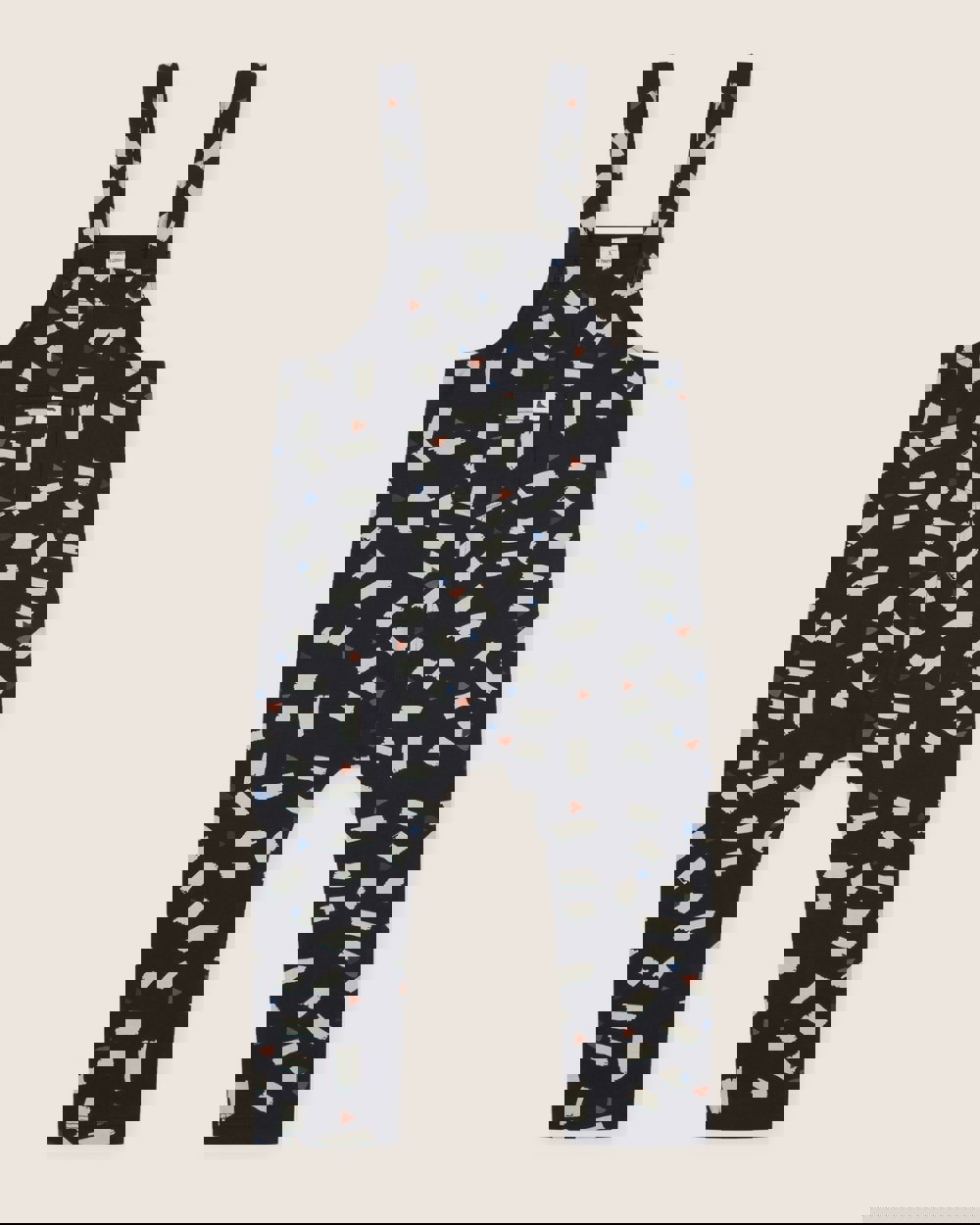 Black Confetti Print Dungarees