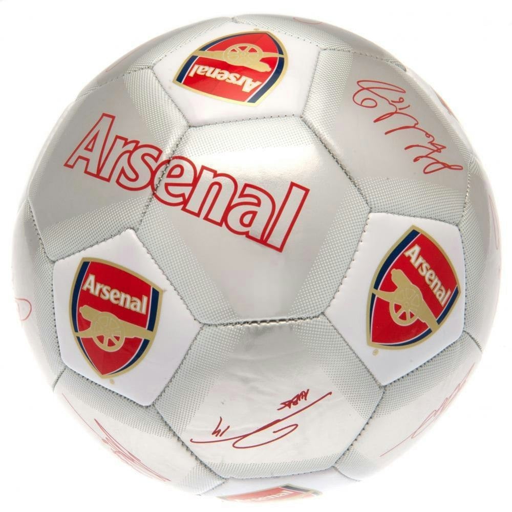 Arsenal FC Printed Players Signatures Signed Football - Silver