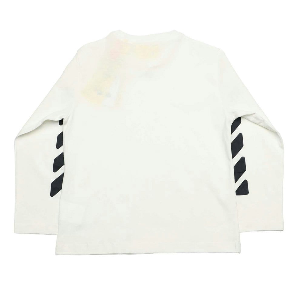 Off White Childrens/Kids Long-Sleeved T-Shirt - White/Black