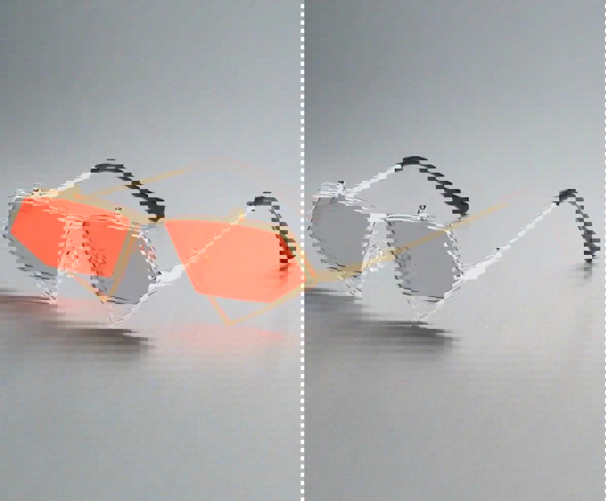 Cupid - Red Triangle Flip Lens Sunglasses