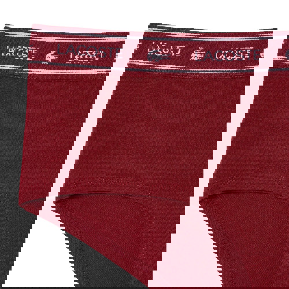 Lacoste Womens Shorty Briefs - Burgundy