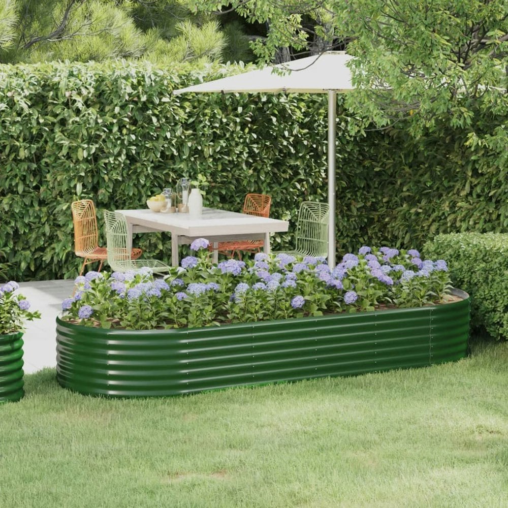 Berkfield Garden Raised Bed Powder-coated Steel 249x100x36 cm Green