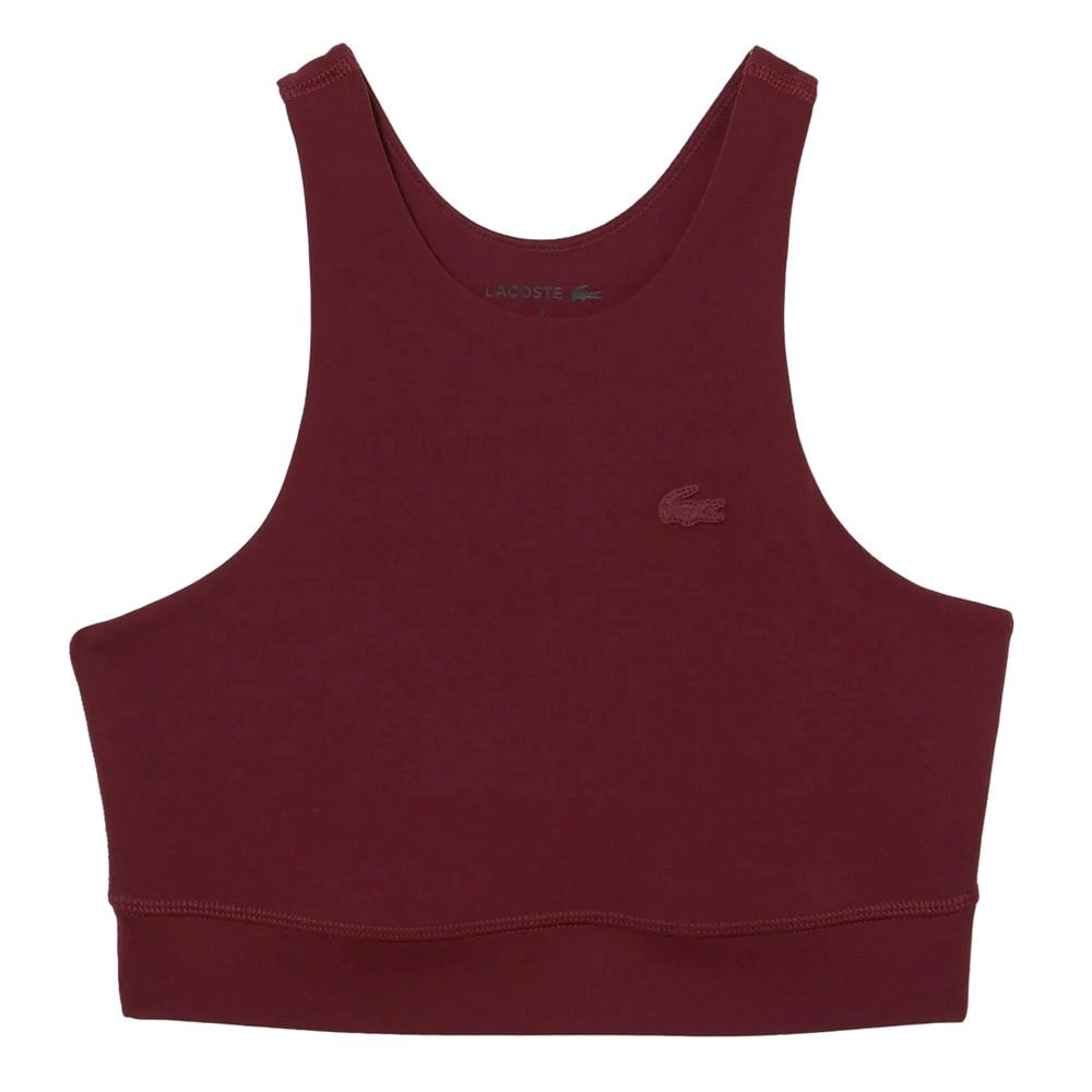 Lacoste Womens/Ladies Recycled Polyamide Quick Dry Sports Bra - Burgundy