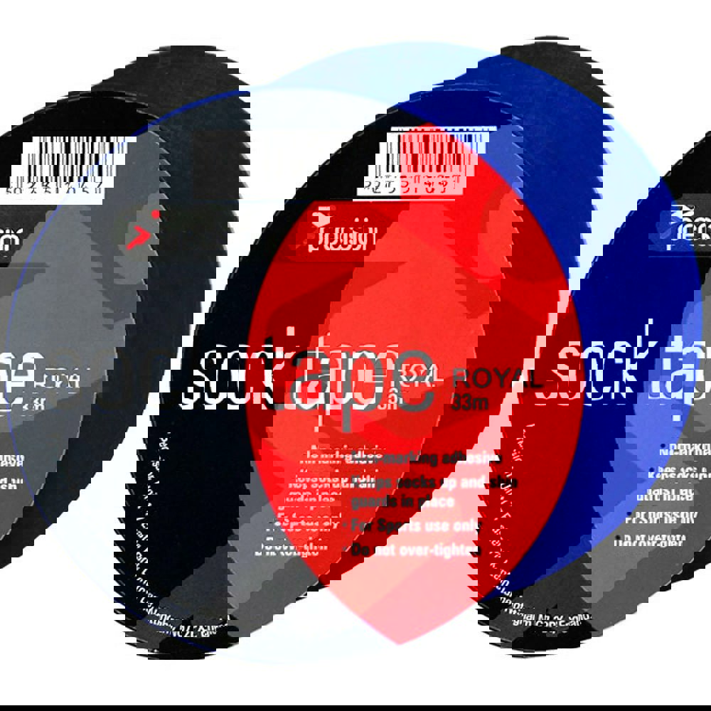 10 PACK - 19mm x 33m ROYAL BLUE Sock Tape - Football Shin Guard Pads Holder Tape