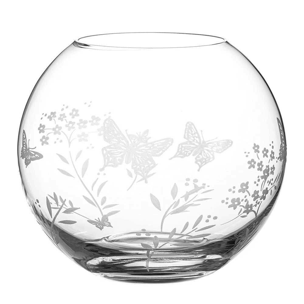 Diamante Butterfly Sphere Vase - 20cm