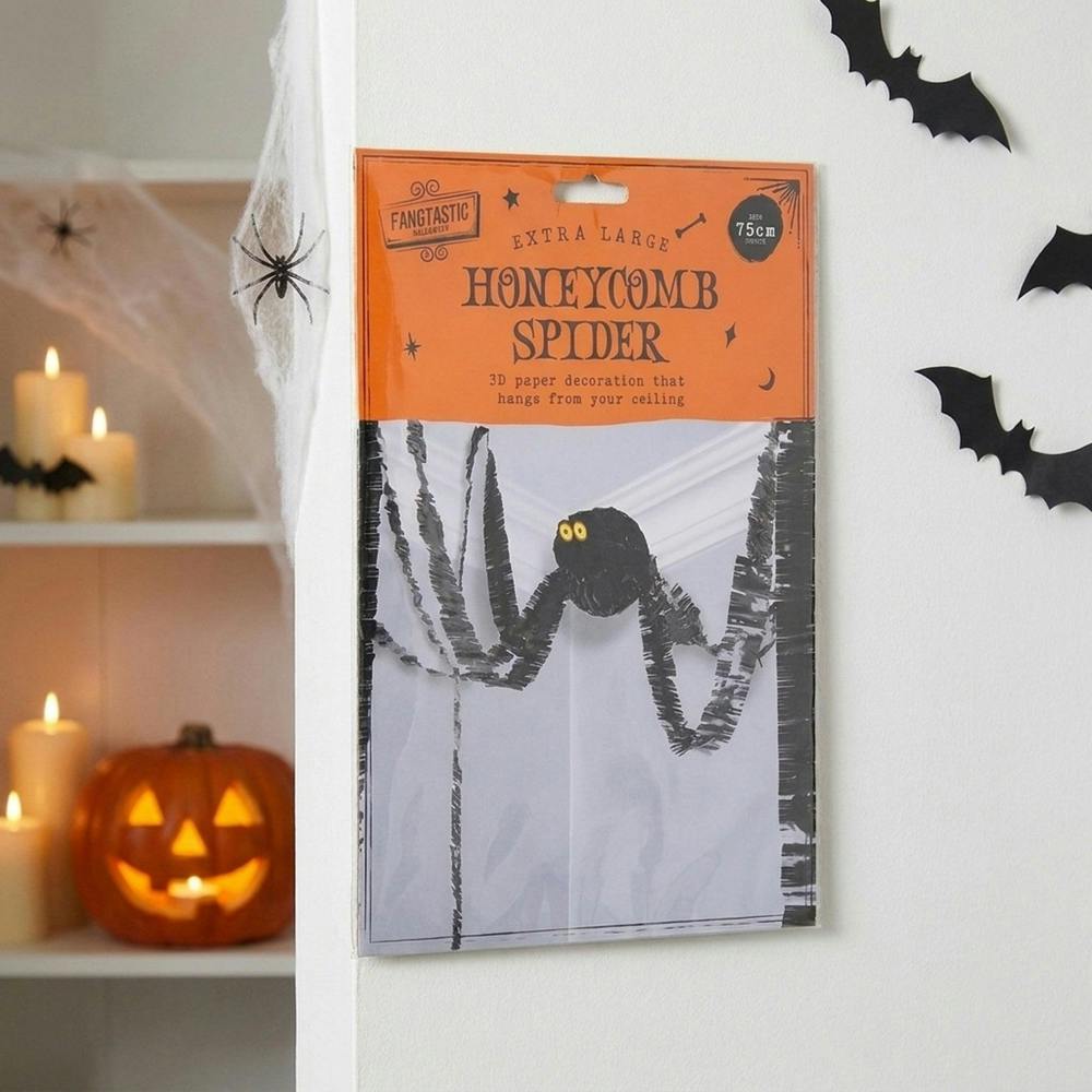 Garden Greatness Halloween Spider Honeycomb Pendant Party Favour Set