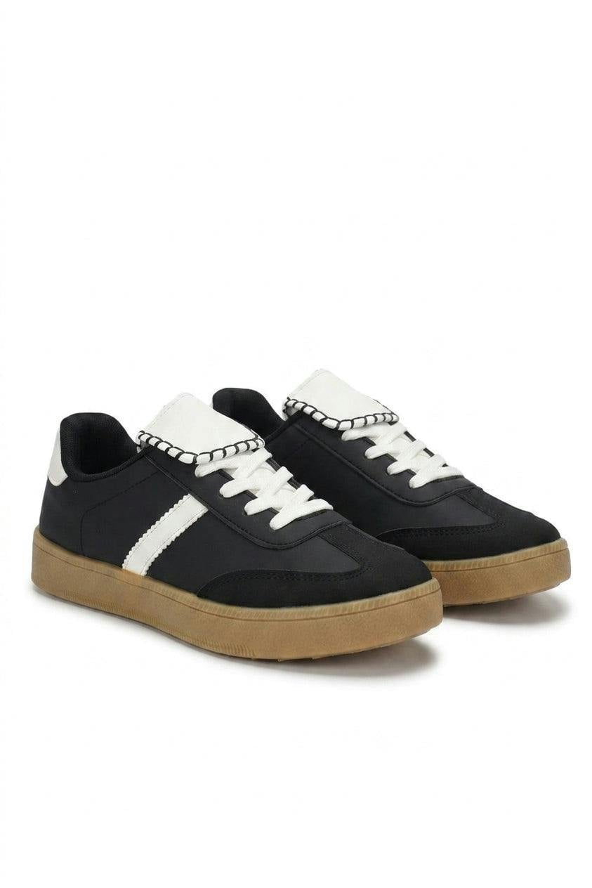 Rosalie Lace Up Low Top Trainers - Wine_wb