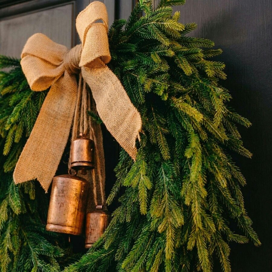 Garden Greatness Traditional Faux Pine Bell Christmas Wreath