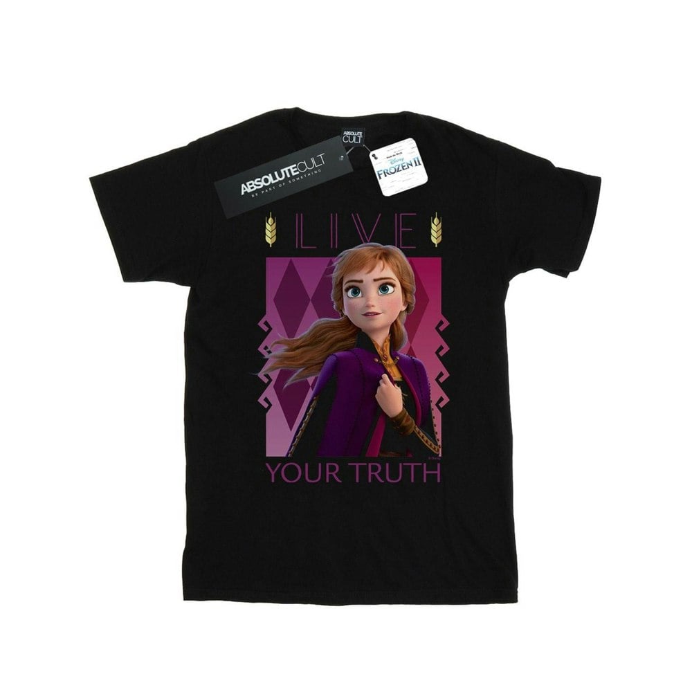 Disney Mens Frozen 2 Anna Live Your Truth T-Shirt - Black