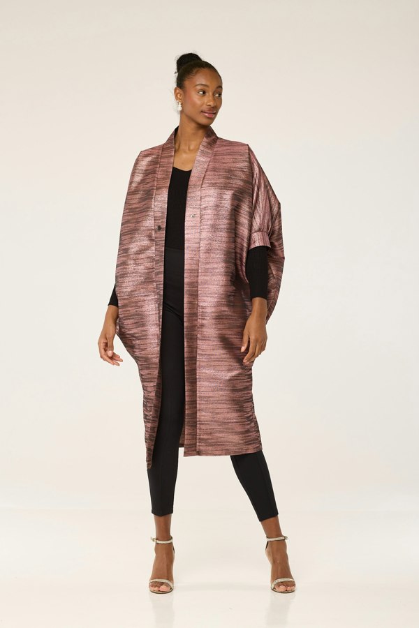 Lioness by TF Sand Storm Midi Kimono Jacket - Rose