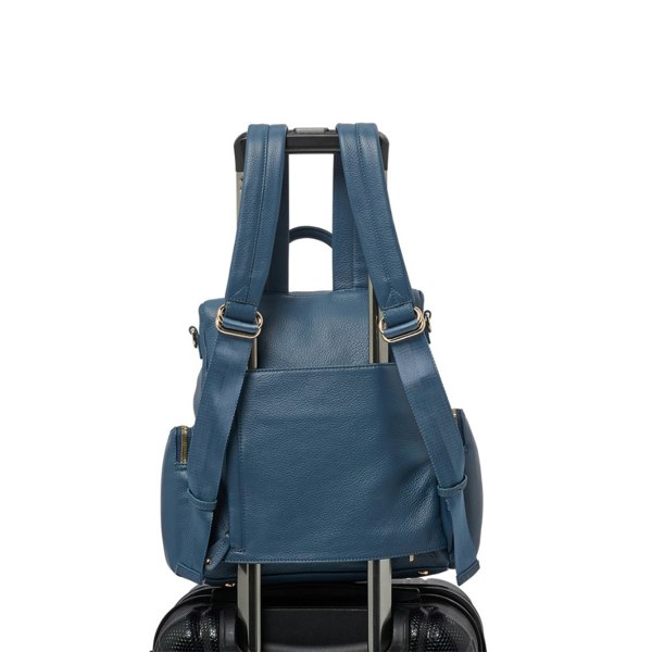 KeriKit England Amber Midi Leather Backpack - Denim Blue