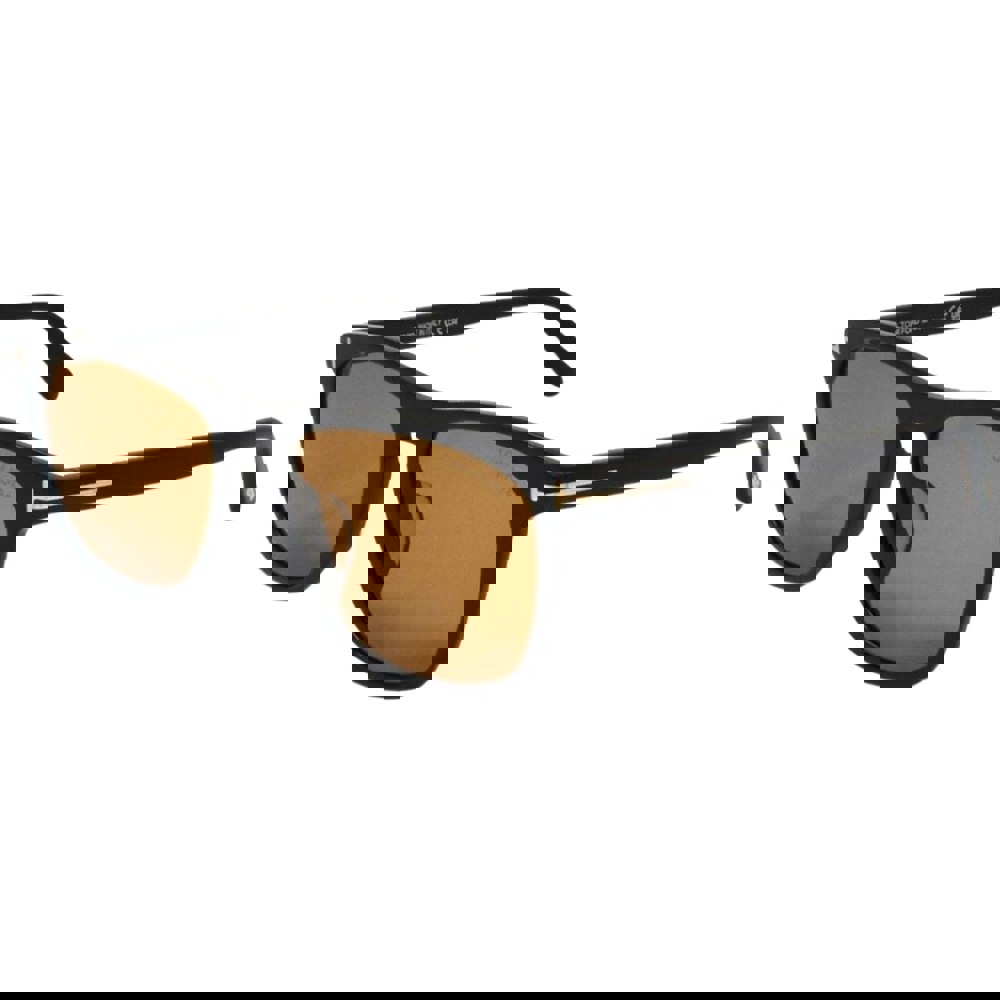 Tom Ford Brown Lens Shiny Black Thin Framed Sunglasses One Size