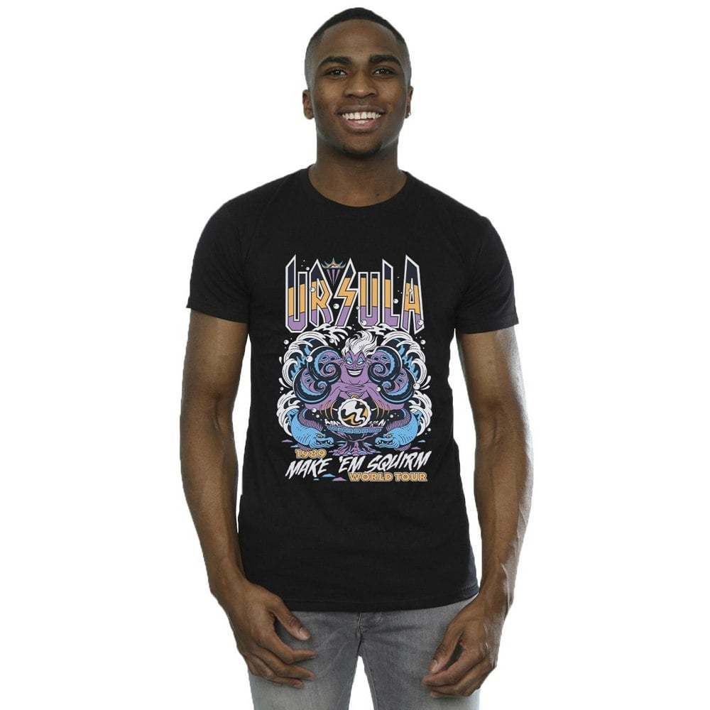 Disney Mens Villains Ursula Make Em Squirm T-Shirt - Black